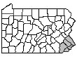 Map of Counties in the Philadelphia Area Program: Bucks, Chester, Delaware, Montgomery and Philadelphia